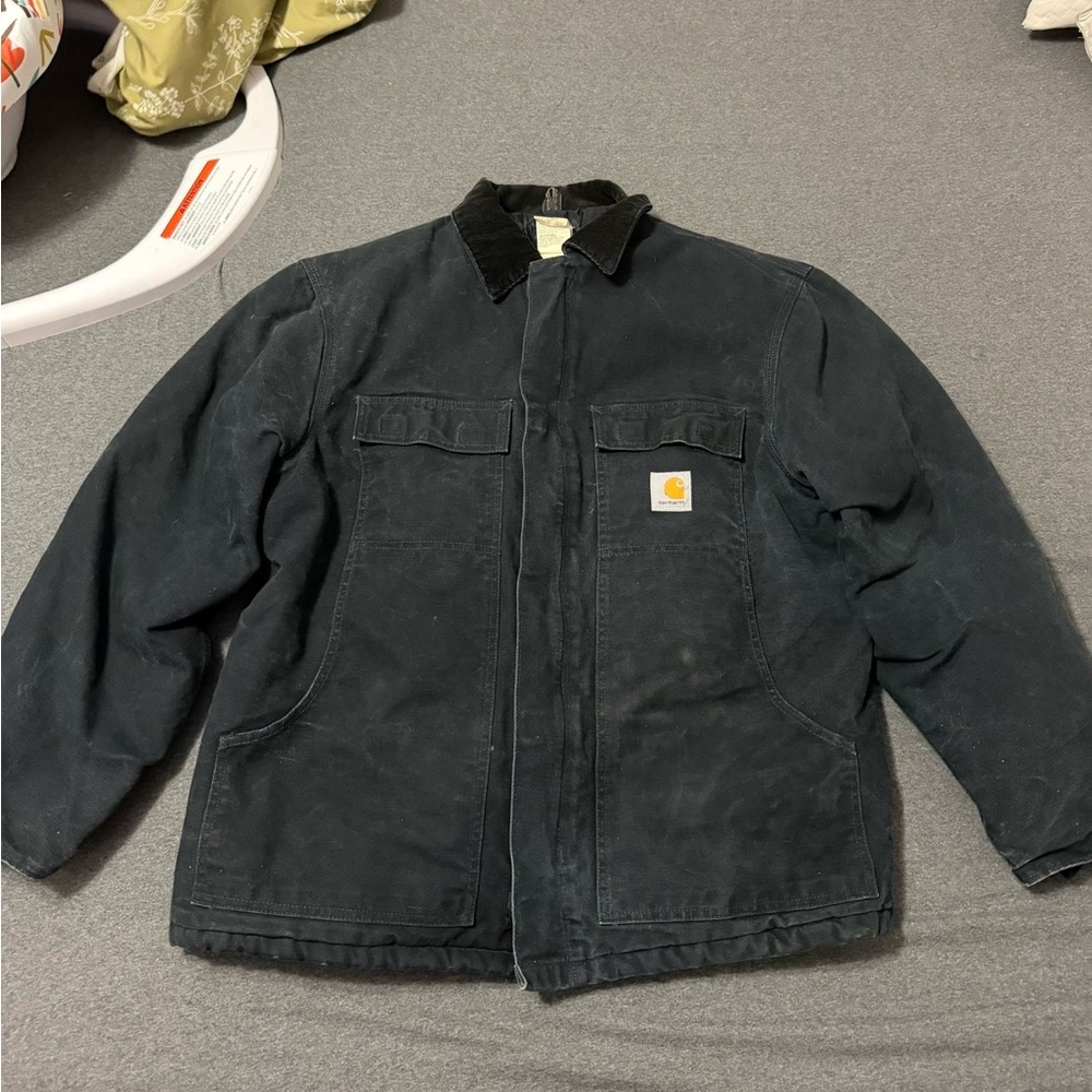 Carhartt Men's Dark Jacket with Black Collar